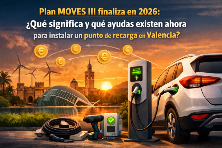 Lee más sobre el artículo Plan MOVES III finalizó en 2025: qué significa y qué ayudas existen ahora para instalar un punto de recarga en Valencia